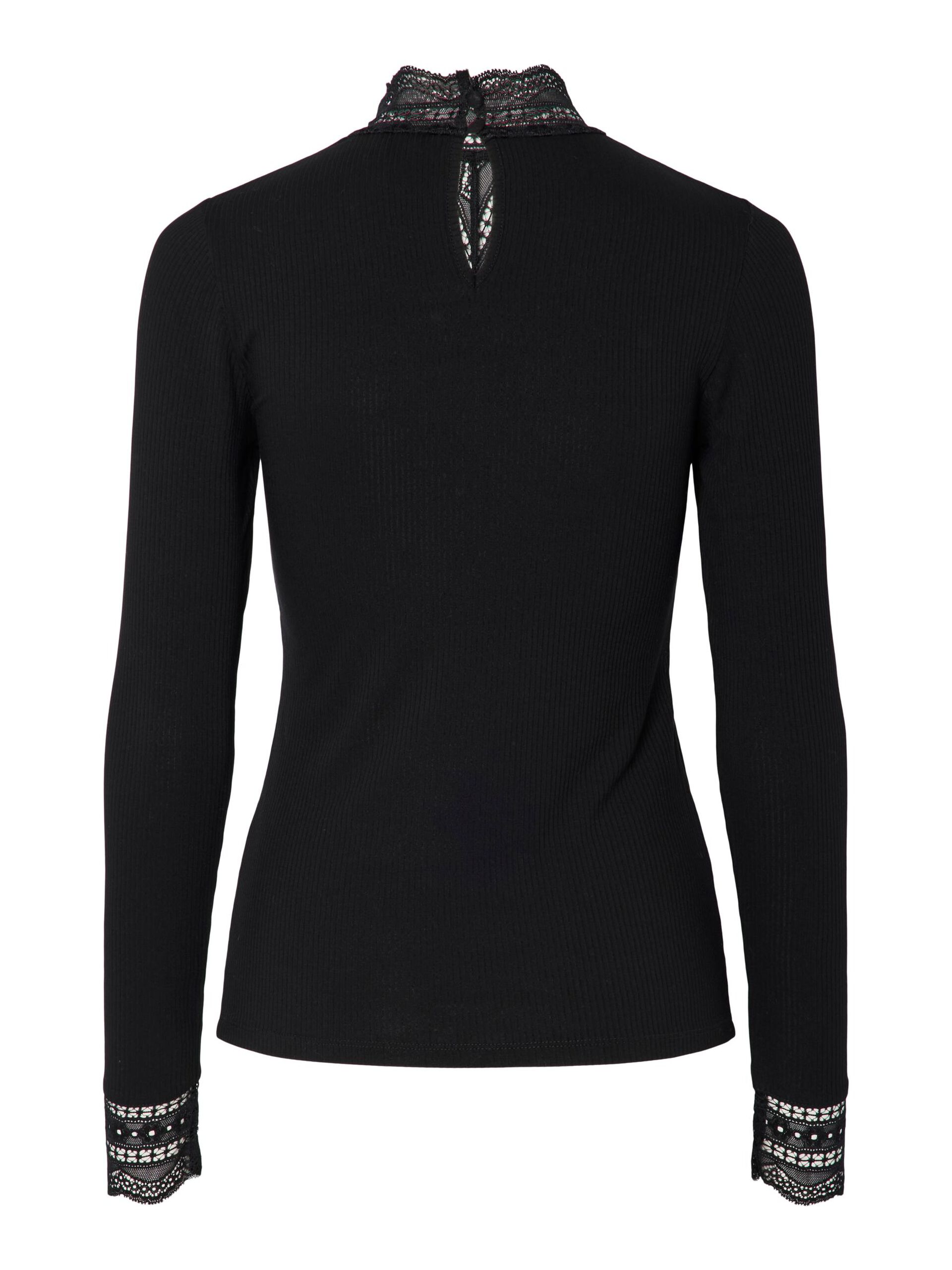  YASELLINA HOGE KRAAG TOP MET LANGE MOUWEN
