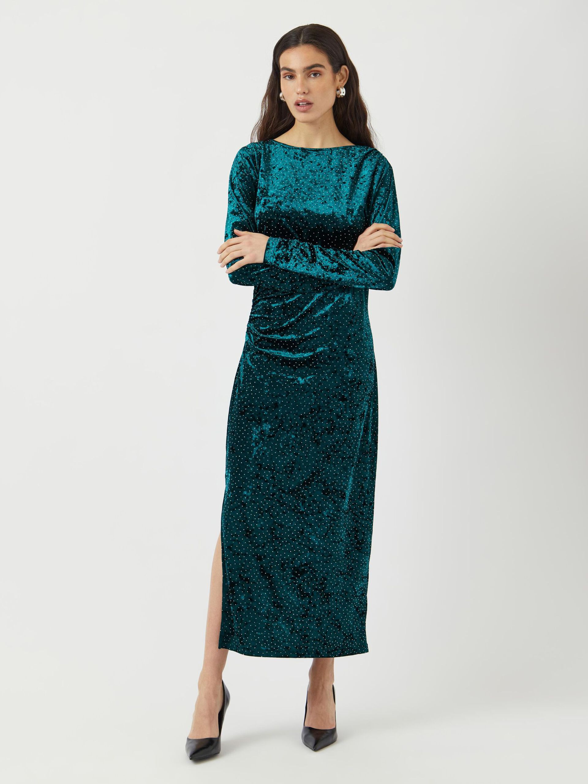  YASTILLIA FLUWEEL MAXI-JURK