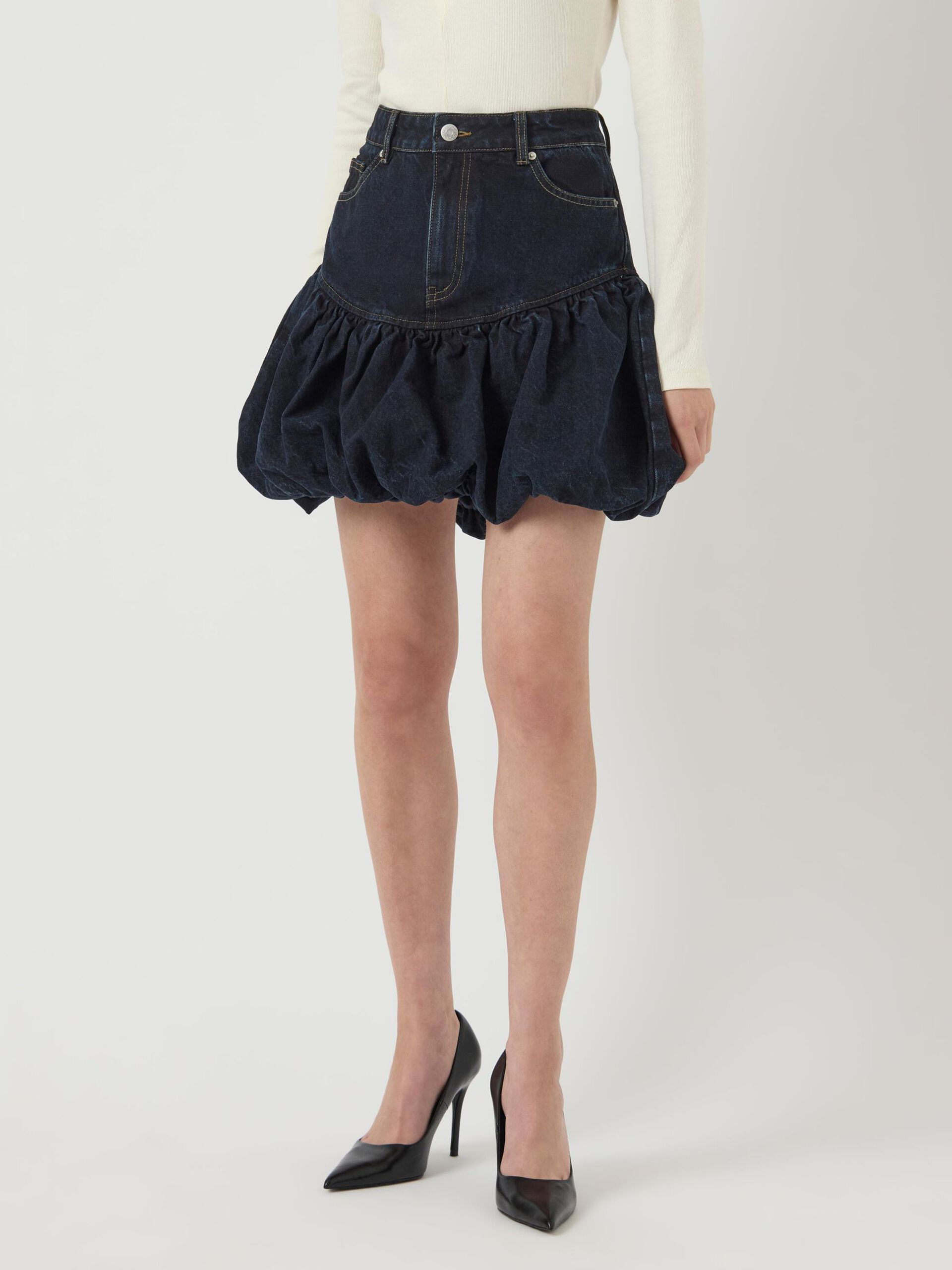  YASBROOKE DENIM BUBBEL MINIROK