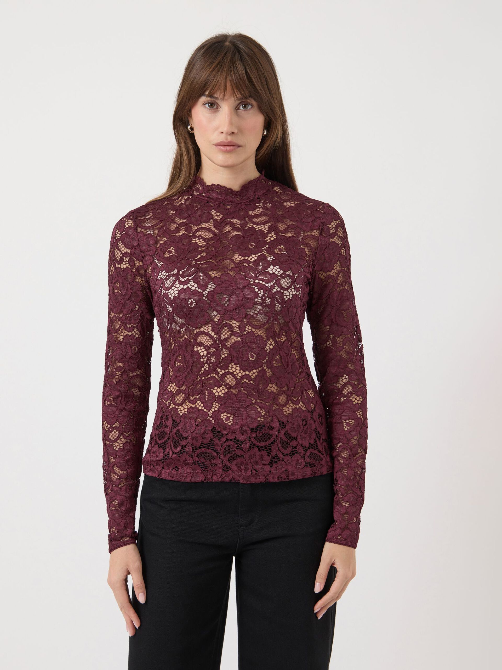  YASLACEY KANT TOP MET LANGE MOUWEN