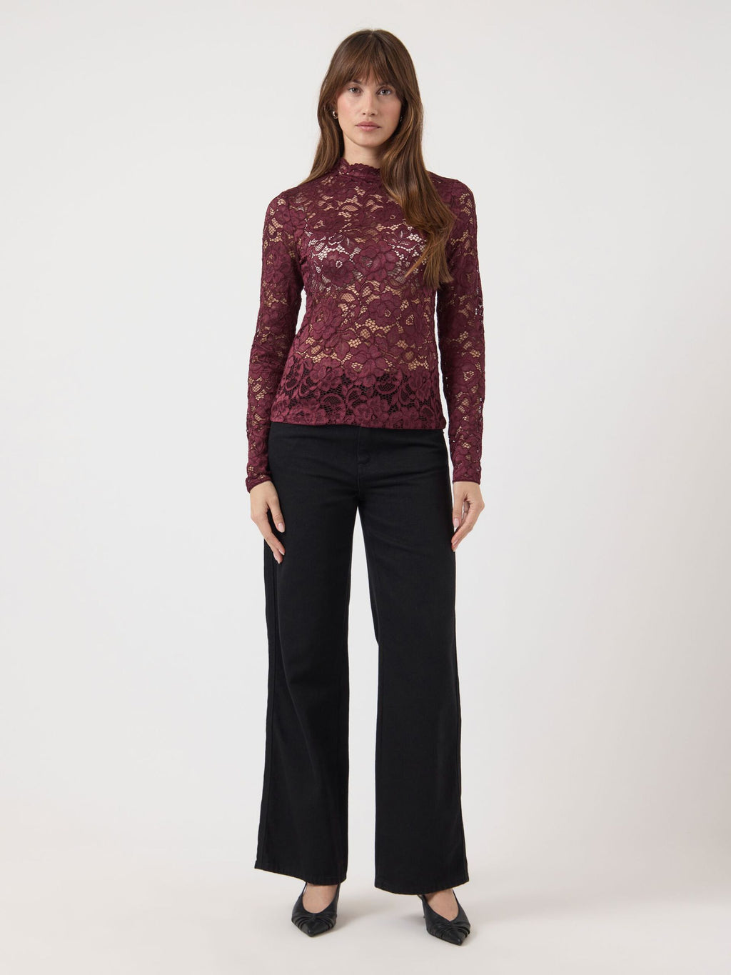  YASLACEY KANT TOP MET LANGE MOUWEN