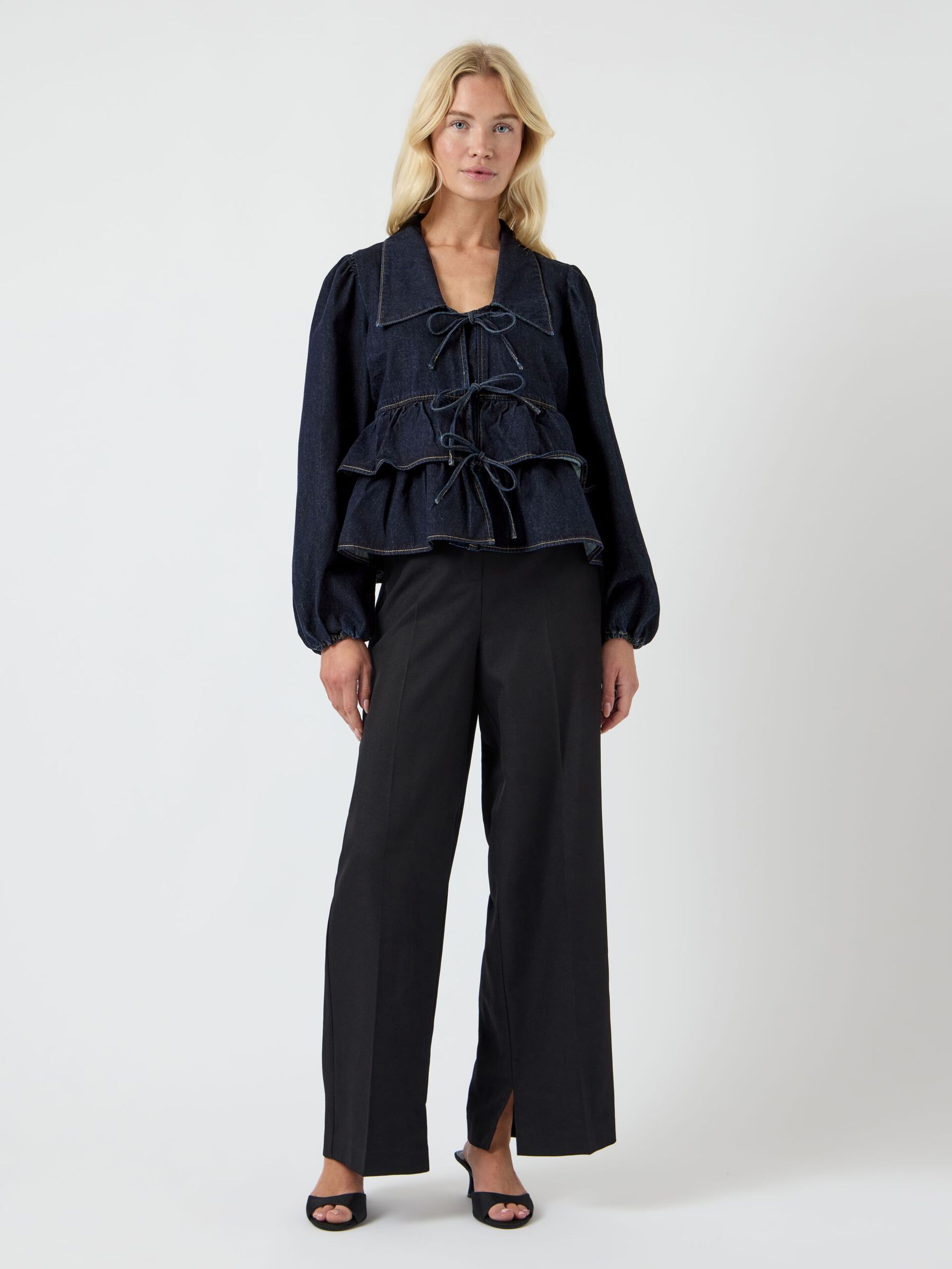  YASCELINA DENIM STRIK TOP