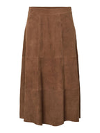  YASPALMA HW SUEDE LEREN MIDIROK