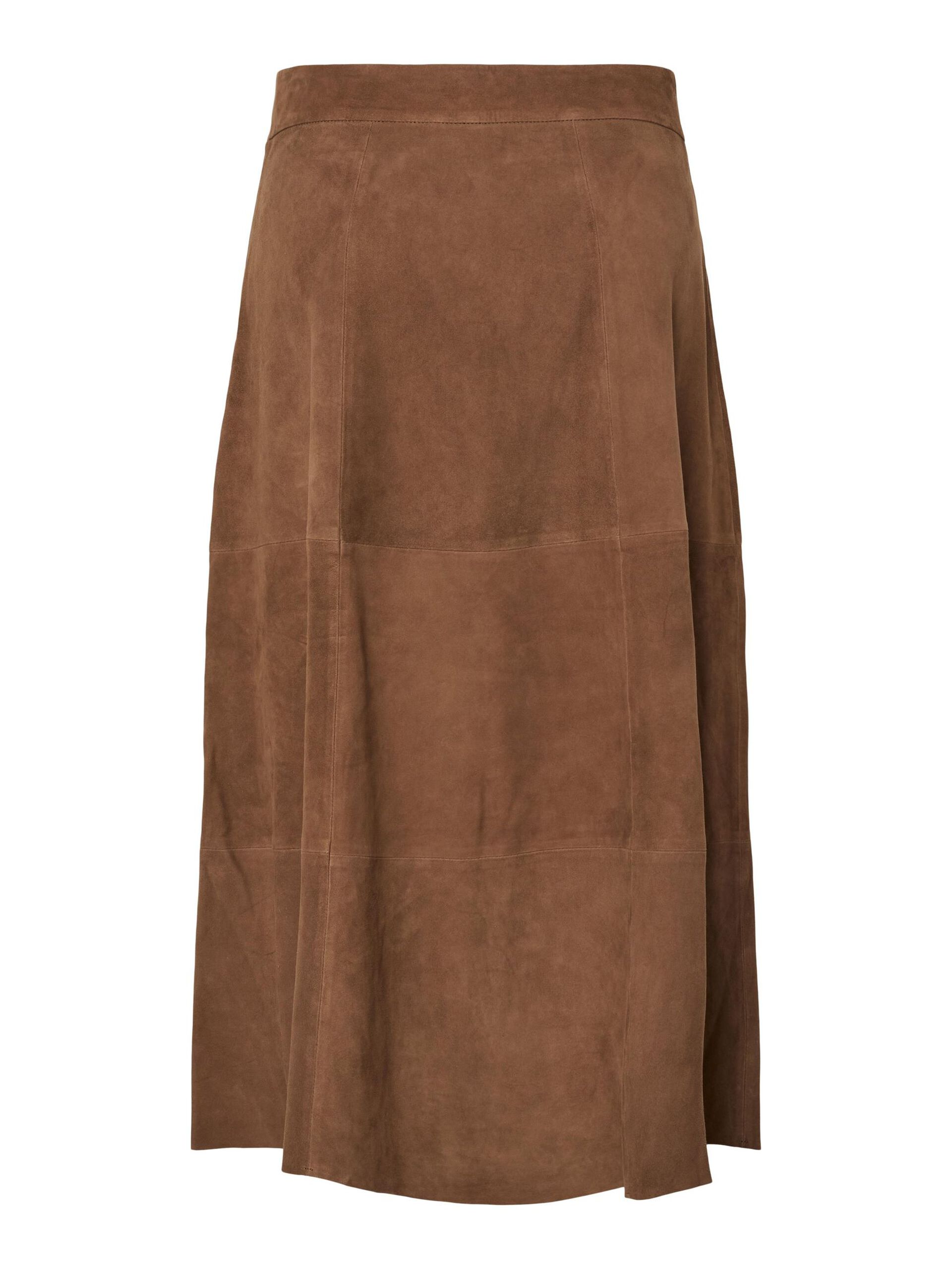  YASPALMA HW SUEDE LEREN MIDIROK