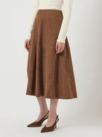  YASPALMA HW SUEDE LEREN MIDIROK