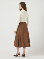  YASPALMA HW SUEDE LEREN MIDIROK